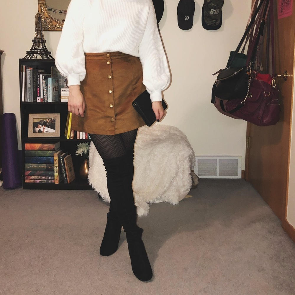 Faux Suede Mini Skirt